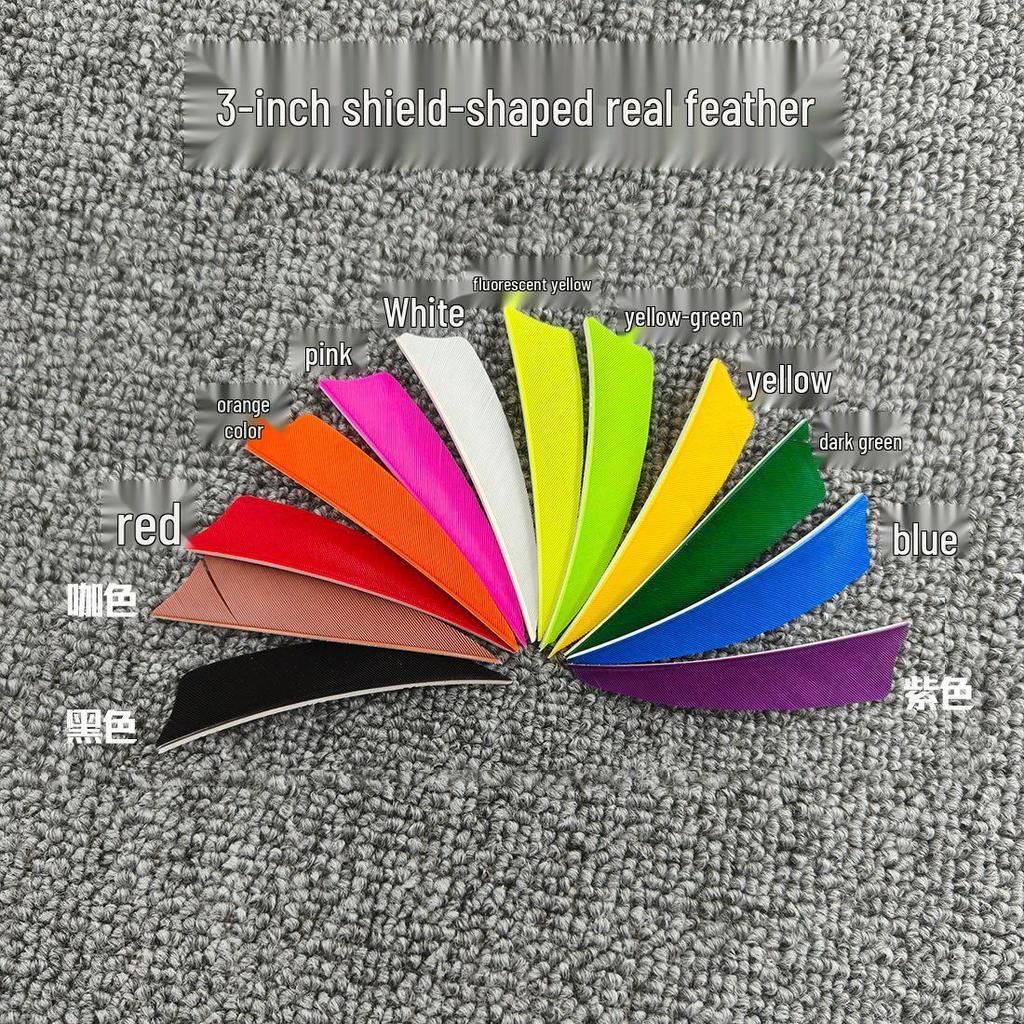 3" Pure Color Turkey Feather Arrow DIY Accessories - Water Drop/Shield Shape