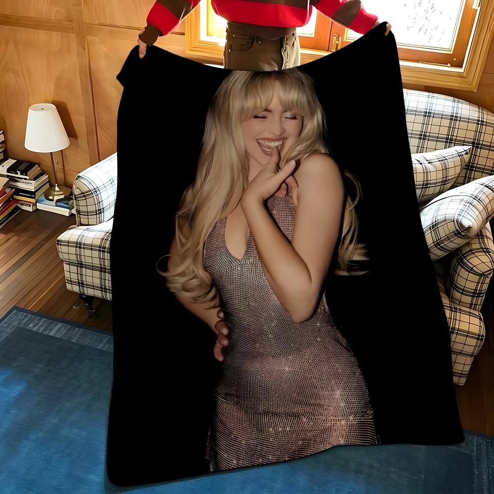 Music S-Sabrina C-Carpenter Throw Flannel Blanket Suitable for Sofas Beds Offices Travel, Camping Chairs