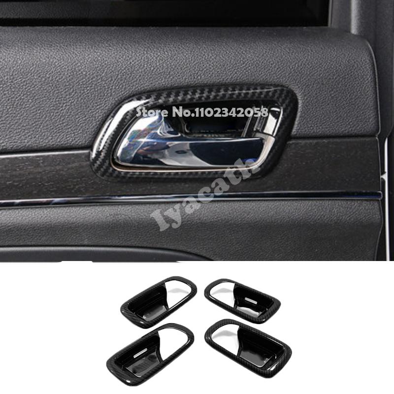 For Jeep Grand Cherokee WK2 2014- ABS carbonfiber Car door handle Window Lift Button gear box steering wheel AC vent cover