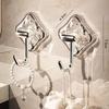Exquisite Four-Leaf Clover Traceless Bathroom Hook: Strong, No-Punch, Glacier Pattern, Transparent Design
