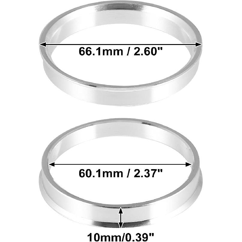 4pcs 66.1 to 60.1 mm Aluminium Alloy Car Hub Centric Rings Wheel Bore Spacer