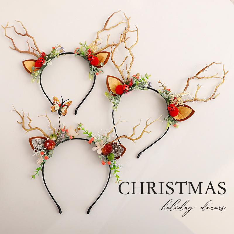 Creative DIY Christmas Antler Headband & Hair Clip Set for Kids