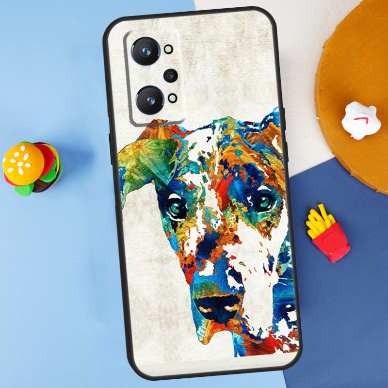 

Great Dane Dog Watercolor For Realme 14 13 12 10 11 Pro Plus GT 6 6T 5 GT7 Pro C55 C51 C21Y C25S C67 C75 C53 C61 Case Realme GT7 Pro