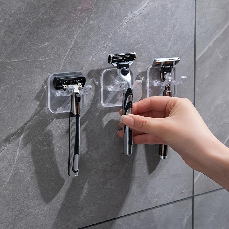 Waterproof Self-Adhesive Razor Hanger - Easy-to-Install Wall Hooks for Razors, Plugs, Bathrobes & Towels - Hypoallergenic