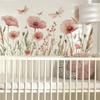 2 Stück Aquarell Rosa Blume Libelle Schlafzimmer Veranda Hintergrund Wand Verschönern Wandaufkleber Raumdekoration