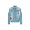 Evisu Gatto della Fortuna Taiko Daruma Giacca di Jeans Ricamata Uomo giacche Blu Denim 2ESHTM3DJ715RXCT