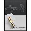 304 Stainless Steel Three-pole Handle Lock Single Tongue Bathroom Interior Door Lock Aisle Fire Door Door Lock With Key