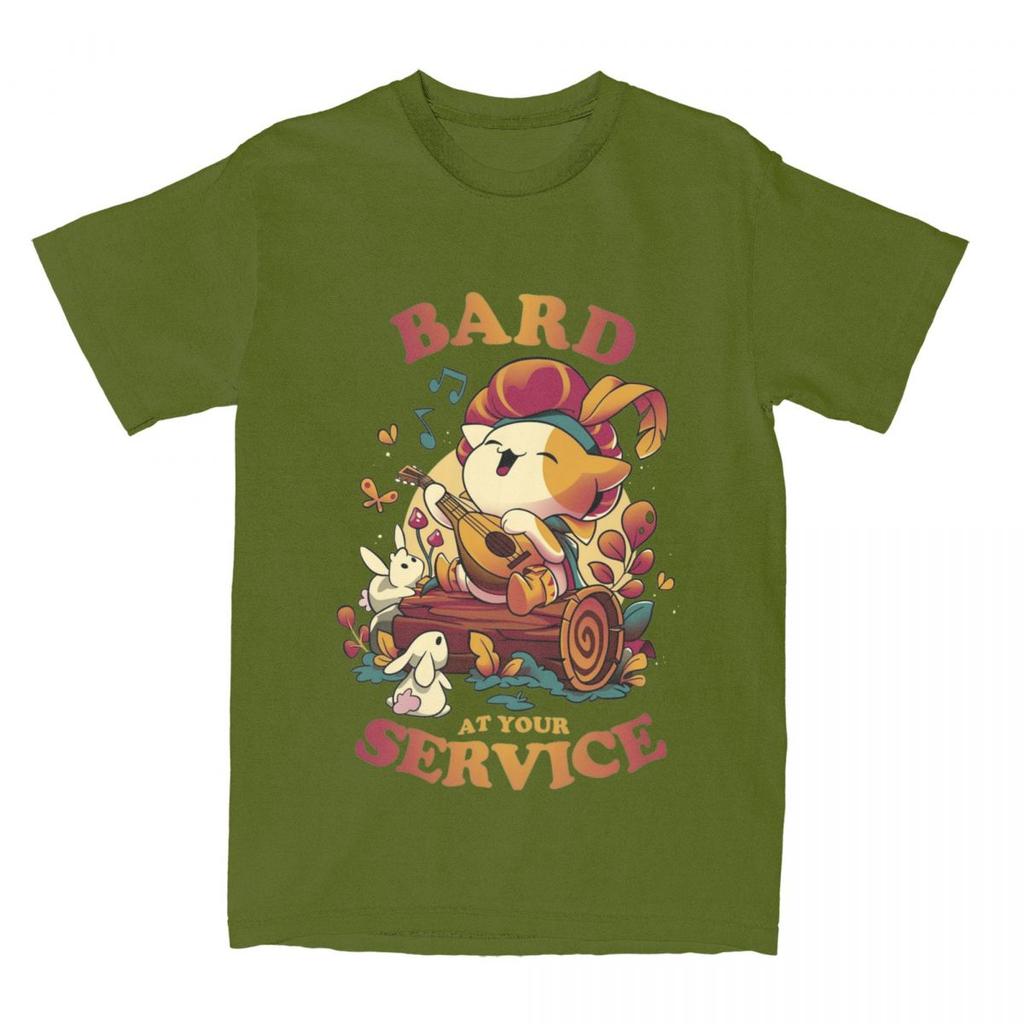 Vintage DnD Bard's Call T-Shirts Men O Neck 100% Cotton T Shirts Cute Cat Gamer Short Sleeve Tees Printed Clothes