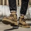 Genuine Leather Men Cowboy Boots 2024 New Non-Slip Top Quality Outdoor Sneakers Casual Natural Cow Leather Warm Men Winter Boots