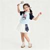 Sweet Style Summer Police Rabbit Raglan T-shirt & Pleated Skirt Set for Little Girls