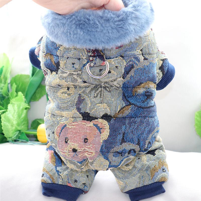 Dog Clothes Four-legged Cotton Coat Teddy Bichon Schnauzer Winter Warm Small Puppy Pomeranian VIP Autumn And Winter Clothing