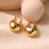 Vintage Retro 18k Gold Plated Copper Hollow Round Ball Earrings For Women