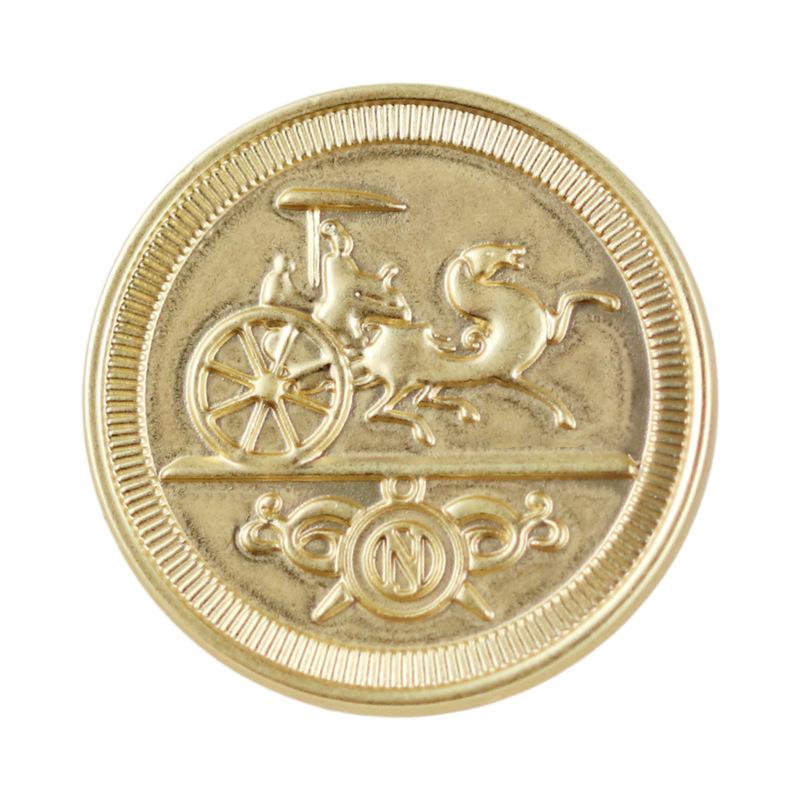 6Pcs High-End Design Round Metal Luxury Brand Sewing Button For Clothing Accessory Handmade Diy Material Decoration Gold Black