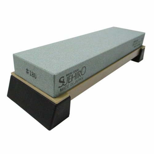 Suehiro SUEHIRO Rough Whetstone with Stand, for Repairing Chipped and Chipped Blades, GC#180 No. 140-GCS, Green