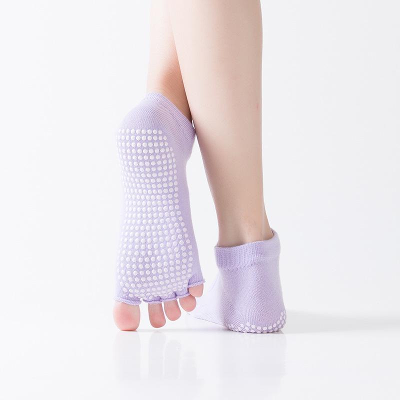 Korean Hot-Selling Open-Toe Backless Yoga Socks - Non-Slip Five-Toe Gel Dot Fitness Floor Socks