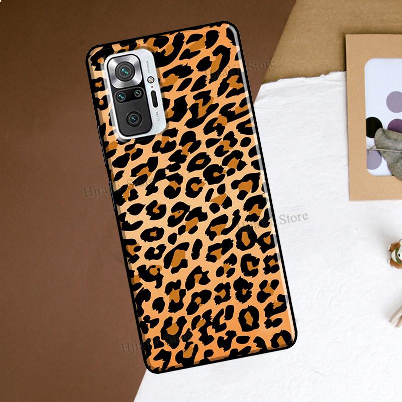 Leopard Print Black Cheetah Pattern For Xiaomi Redmi Note 10 11 Pro 10S 11S Note 7 8 9 Pro Case For Redmi 10 9 9A 9C 9T Cover