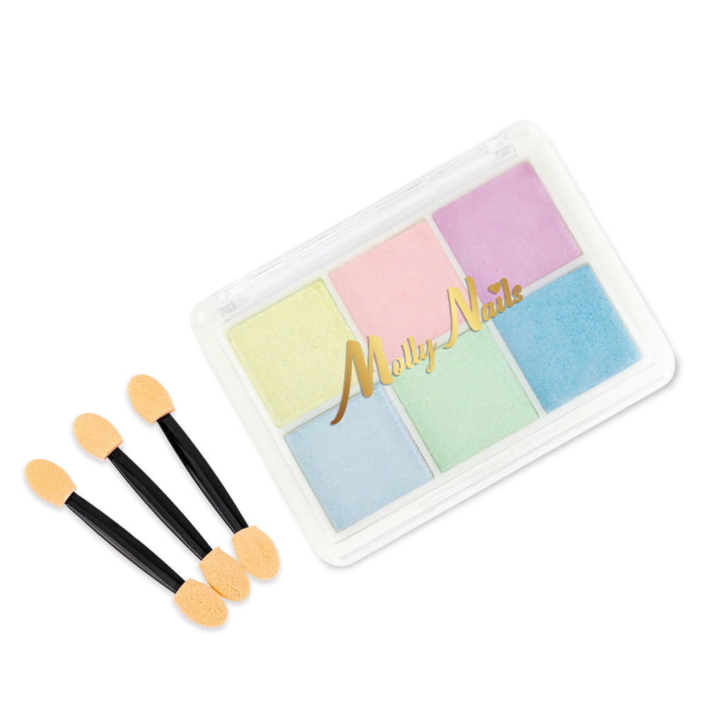 Pyłek Do Paznokci Efekt Lustra Kasetka 6 Kolorów Molly Nails Nr 8