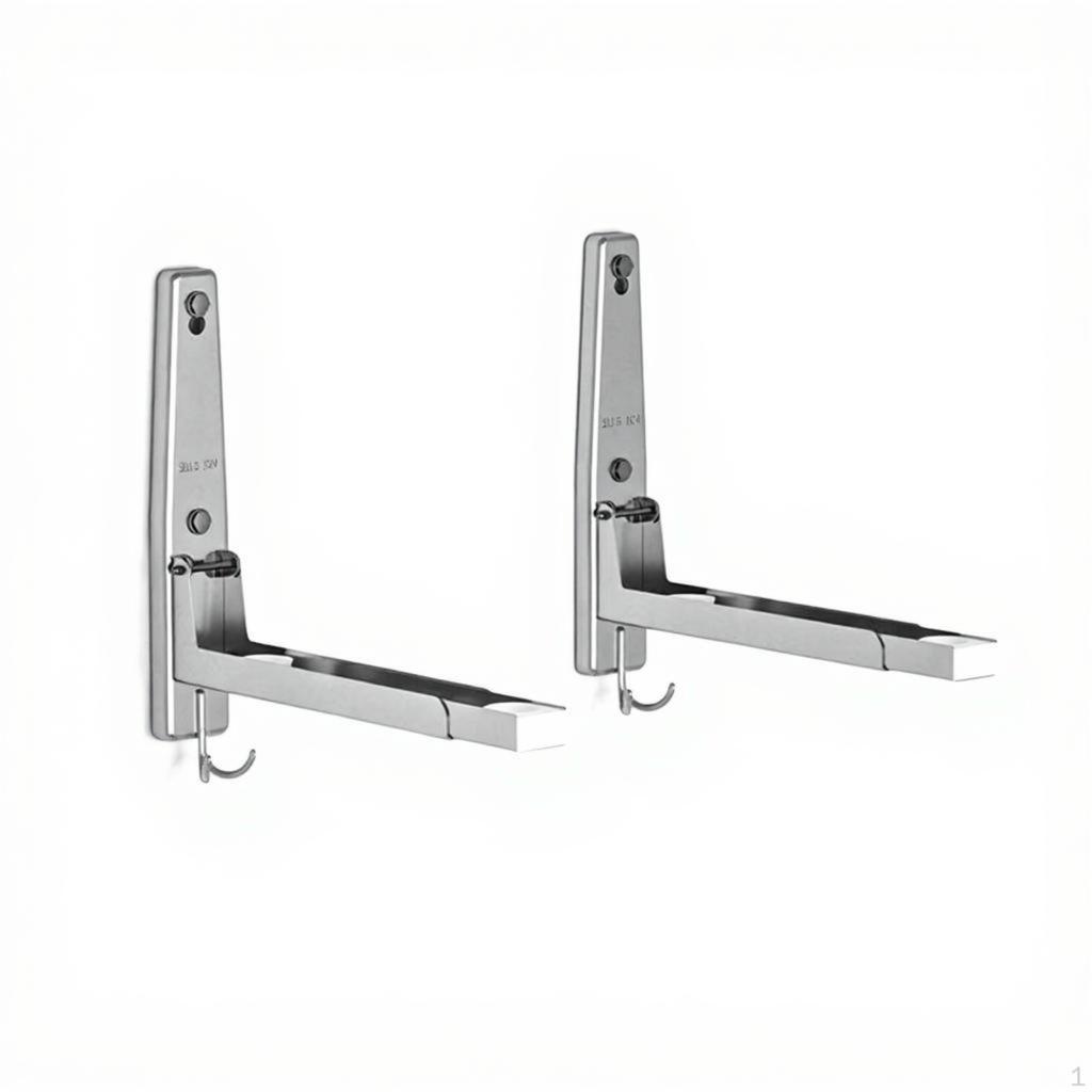 Microwave Oven Wall Mount Rack, Adjustable Stainless Steel Shelf, SpaceSaving Kitchen Organizer