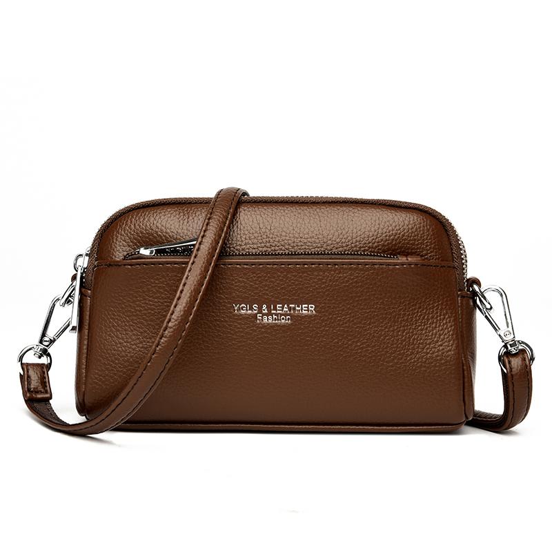 

New Solid Color PU Leather Lady Small Shoulder Crossbody Bag Luxury Design Purse and Handbag For Women Fashi Retro Phe Purse кавовий