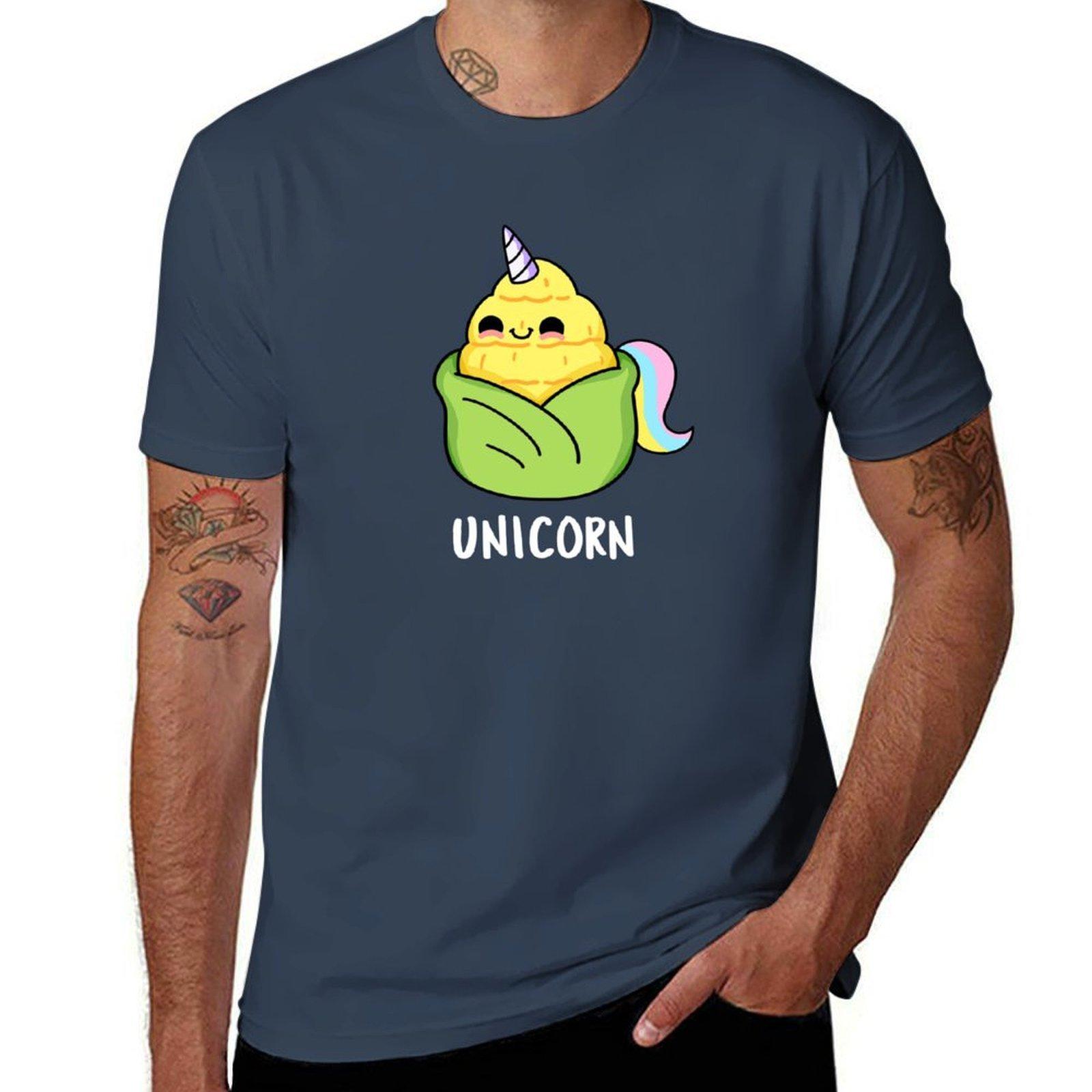 Unicorn Funny Baby Corn Puns (Dark BG) TShirt Big and Tall Gym TShirt S