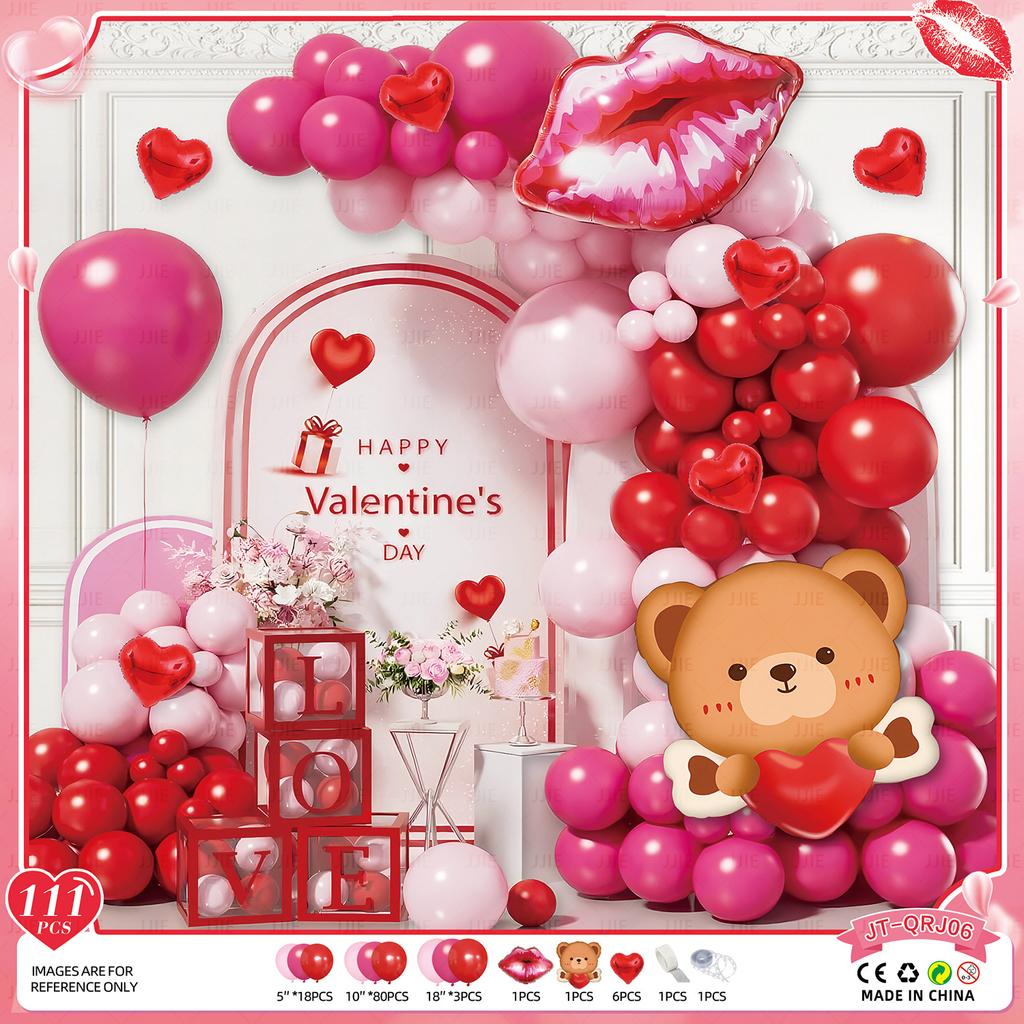 Valentine'S Day Balloon Set Proposal Confession Background Wall Balloon Arch Birthday Party Balloon Decoration Arrangement