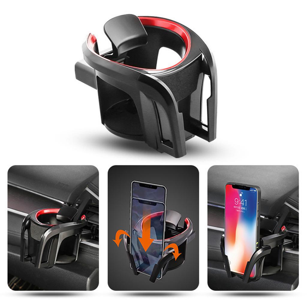 2 in 1 Car Vent Phone Mount Hands-Free Adjustable Cell Phone Cradle for Phone Coffee and Soda Can