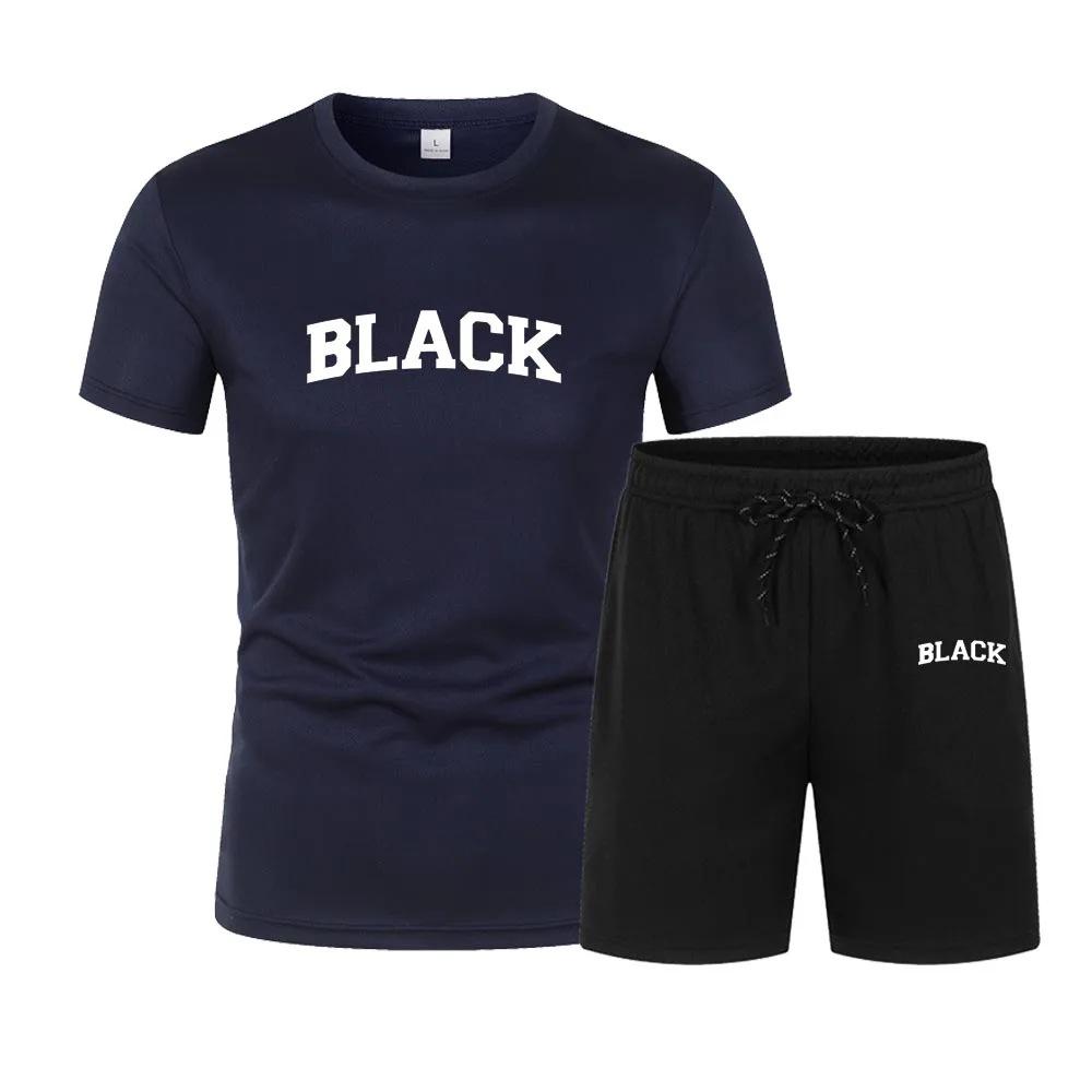 Sommer 2025 Herren Netz-Kurzarm-T-Shirt und Lässiger Sportanzug Zweiteiliges Set