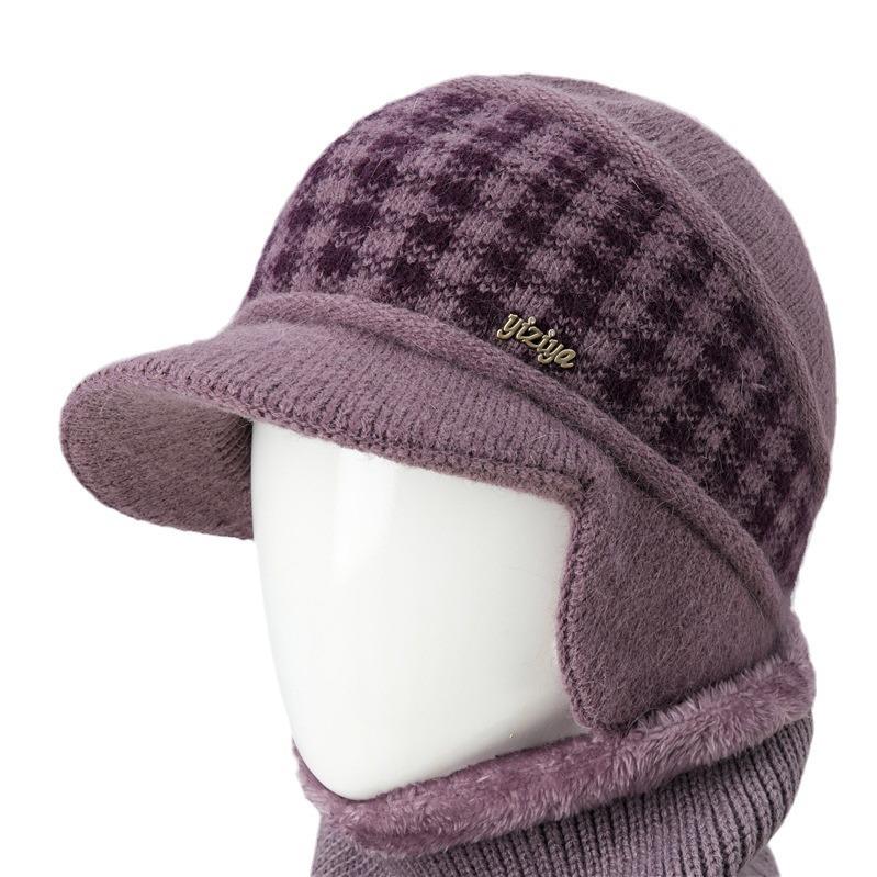 Hat Women's Autumn and Winter Fleece Thick Warm Ear Protector Wool Hat Cold-proof Cotton Hat