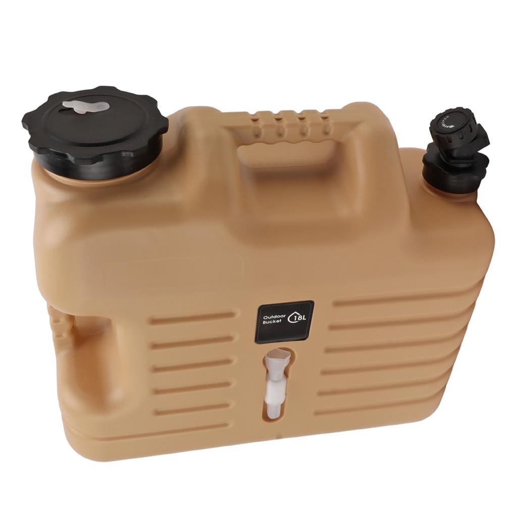 18L Storage Bucket Outdoor Camping Water Container with Outlet Valve and Sealing Cover