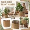 Handwoven Seagrass Plant Basket with Plastic Liner Natural Material Storage Container for Indoor Use Floor Decorative Pot Cover