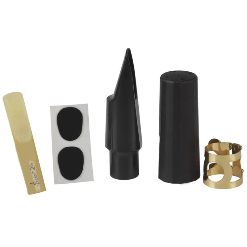 5pcs Set Saxophone Mouthpiece+Clip+Clip Cap+Reed+Dental Pad for Alto/Tenor/Soprano Sax Musical