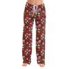 Women's Christmas Print Pants with Elastic Waist and Casual Sleepwear