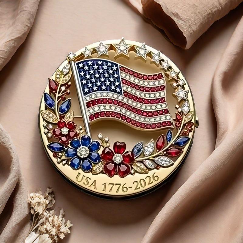 Amerikaanse Vlag Verkiezing Strik Broche - Gestreept Bloem Accessoire