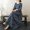Round Neck Loose Plus Size Literary Vacation Plus Sleeve Dresses