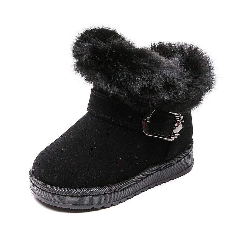 2025 Winter New Children's Snow Boots Girls Velvet Princess Short Boots Girls Warm Baby Cotton Shoes Girls Shoes