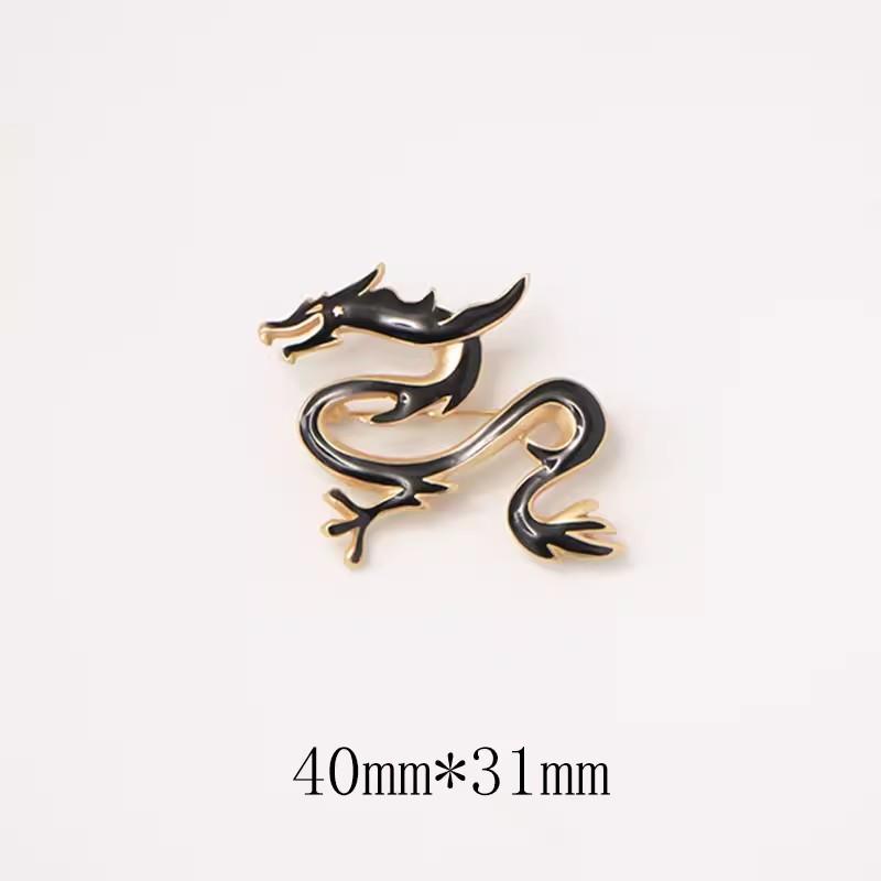 

Брошь в виде дракона 2024Ins модная мужская ретро-булавка нишевый значок костюм аксессуары значок кулон