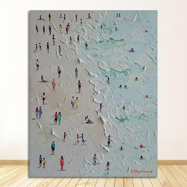 Seascape Knife Painting Oil Painting Poster The Picture On the Wall Pictures For Living Room  Canvas Painting Summer Beach