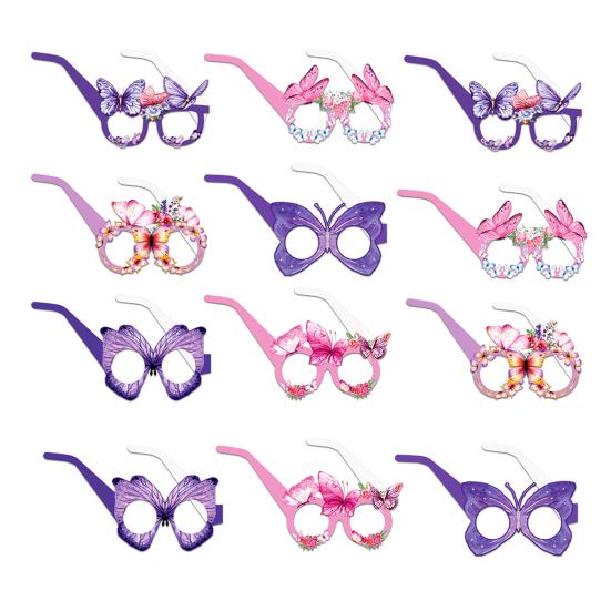 Butterfly Paper Glasses Spring Party Favors Birthday Party Eyeglasses Photo Booth Props for Kids Adults Holiday Supplies