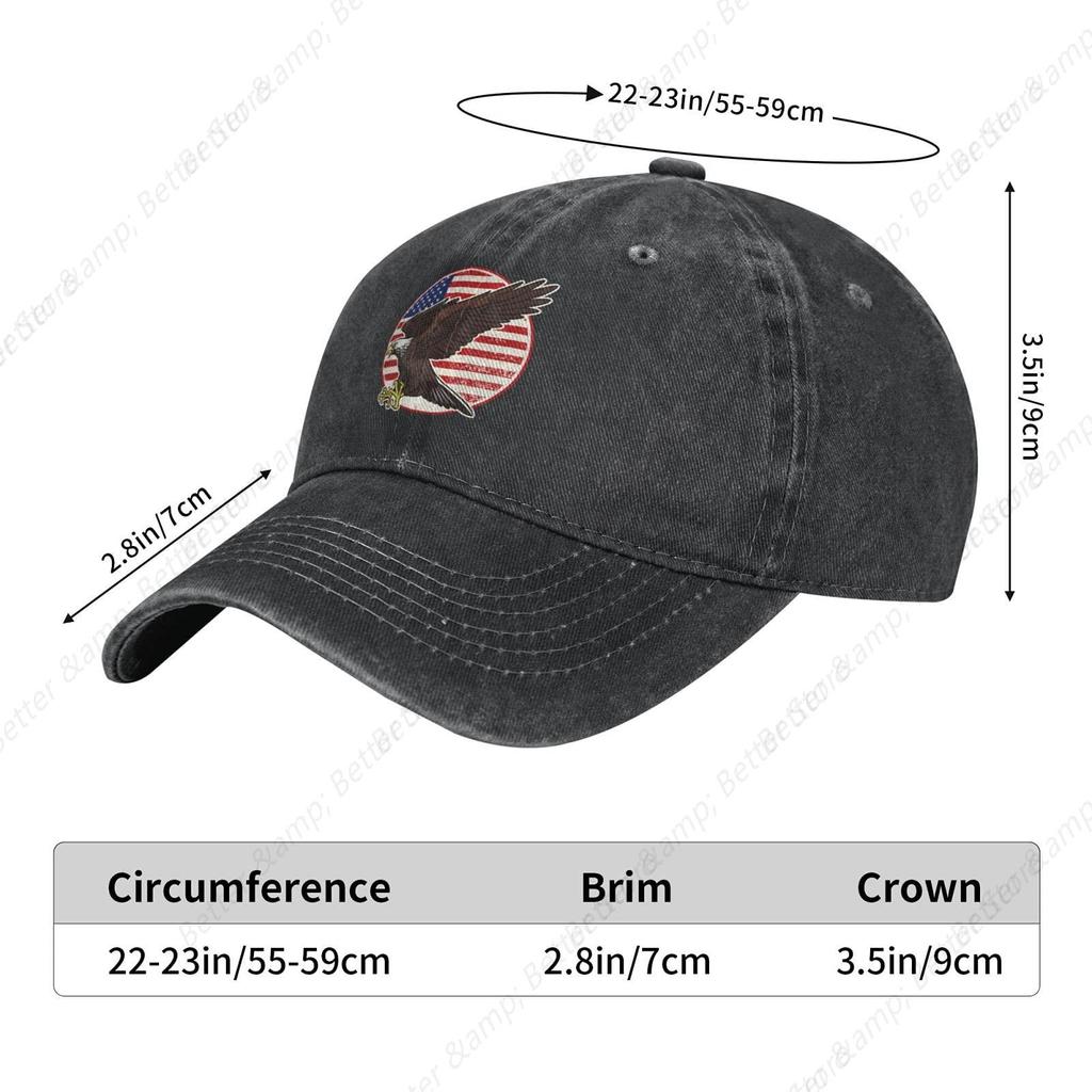 Baseball Caps Dad Hats Cotton Polo Style Adjustable for Women Men American Flag Eagle Casquette