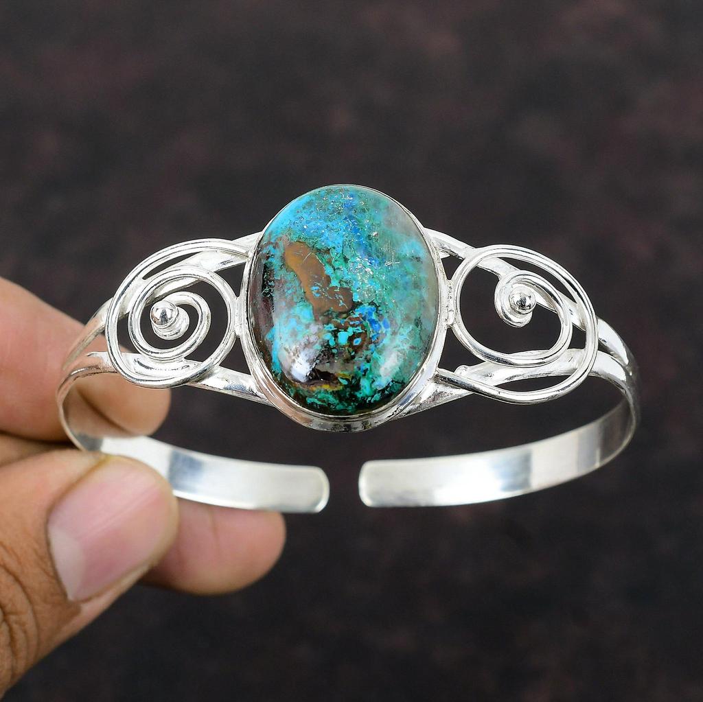 Boulder Shattuckit Edelstein Armreif 925 Sterling Silber Armreif Handgefertigter Armreif Verstellbarer Armreif für Geschenke Verlobungsschmuck