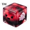 Handmade Diy Craft Accessories Halloween Ghost Squeeze Cube, Glitter Slow Rising Fidget Toy, Unique Board Game Dice Soft Decompression Sensory Toy for