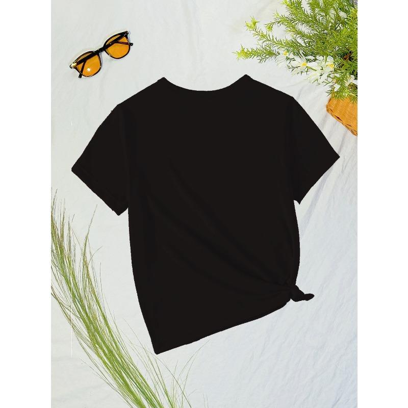 European Sizes Girls' Printed Short-Sleeve T-Shirt, Summer Lightweight Comfortable Casual Top for Kids