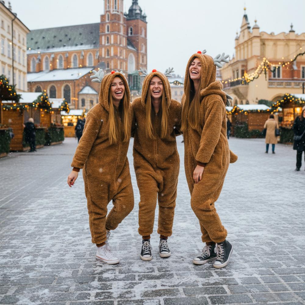 Men's Dark Reindeer Pajamas Gift Kigurumi Onesie One-piece L Onesie Reindeer Costume - XL