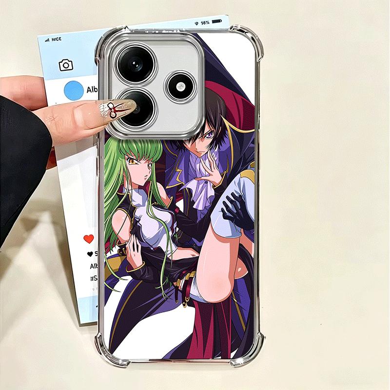 Code Geass Anime Plating Phone Case For Xiaomi Poco X5 X6 X7 X8 Pro Max F8 Ultra F7 M8 M7 M5S Redmi 15C 15 14C 13C 13 X3 12C F6