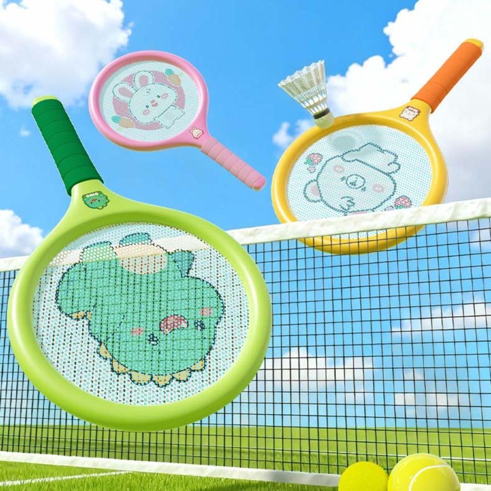 Portable Plastic Rackets with Ball Comfortable Handle Badminton Children’s Toys Adults