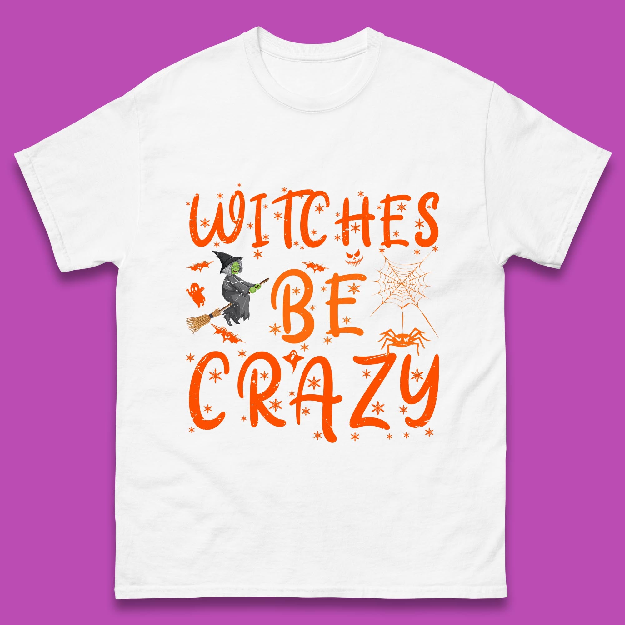 Witches Be Crazy Halloween Basic Witch Witches Be Trippin Witchy Halloween Quote Mens Tee Top 4XL