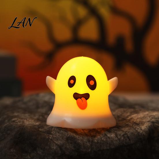 Unique Halloween Gift Idea 6 Pcs Ghost Decorative Light, LED Color Changing Warm Flameless Battery-Operated Small Figurine Light Mini Spirit