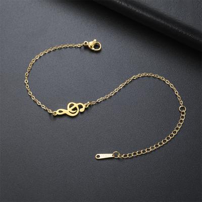 Fashion Music Symbol Bracelet for Women Gold/Silver Color Link/Rope Chain Bracelet Stainless Steel Musician Jewelry Gift