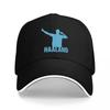 HAALAND SILHOUETTE BASEBALL CAP BLACK WITH BLUE LOGO SPORTS FAN ACCESSORY Unisex AND Women FIT FOR FOOTBALL ENTHUSIASTS