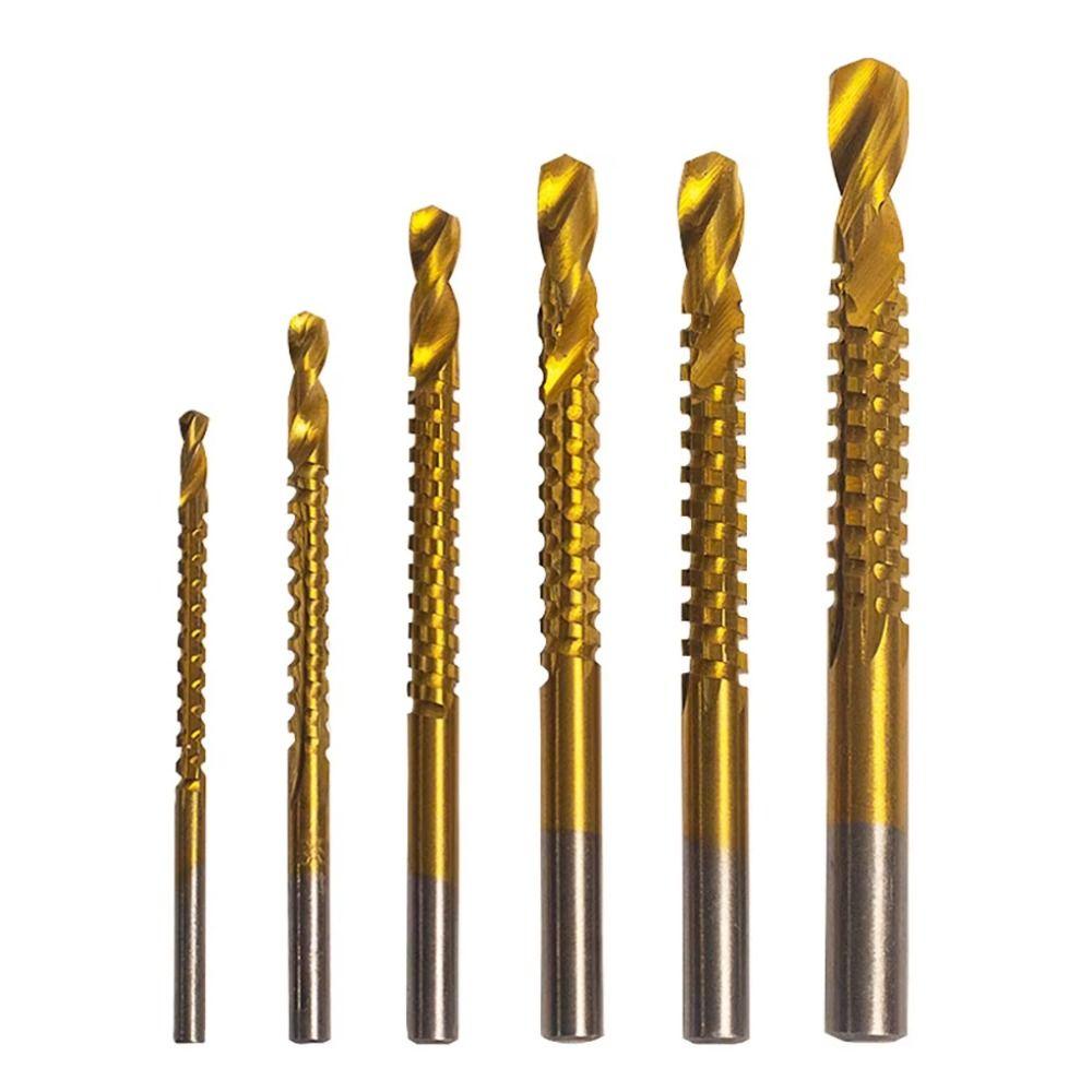 6Pcs High Speed Steel Drill Bit Set Saw Tooth Woodworking Drill Twist Drill Bit Construction Site